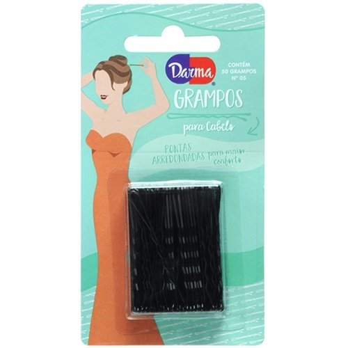 GRAMPOS P/ CABELO N05 BLISTER C/50 PRETO DARMA