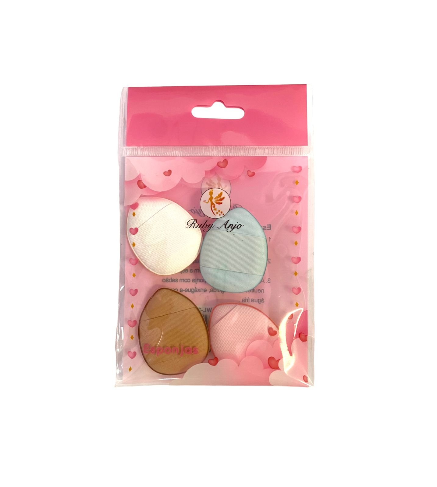 KIT COM 4 MINI ESPONJAS RUBY ANJO
