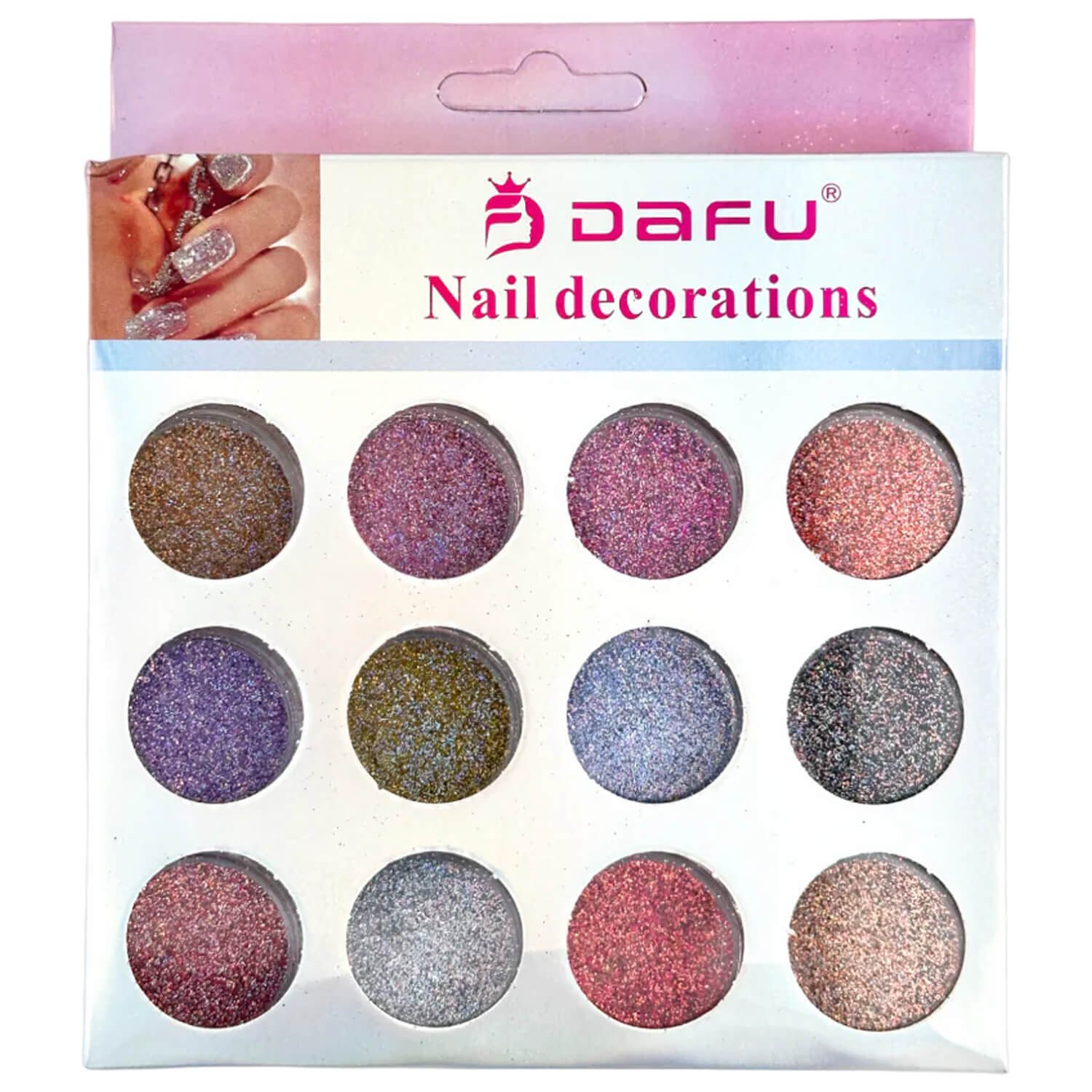 DECORACAO PARA UNHA GEL COM GLITTER - DAFU