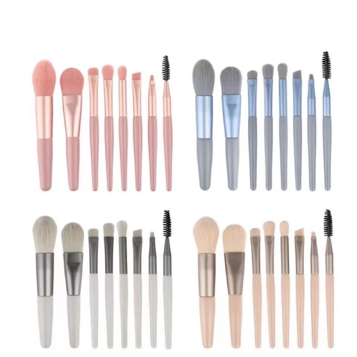 KIT C/8UN PINCEIS PARA MAQUIAGEM C/ESTOJO SORTIDO IAMO