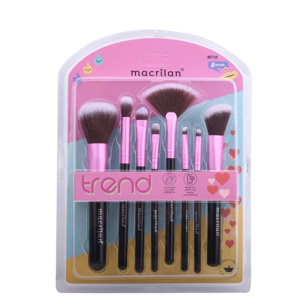 KIT C/ 8 PINCEIS P MAQUIAGEM MACRILAN