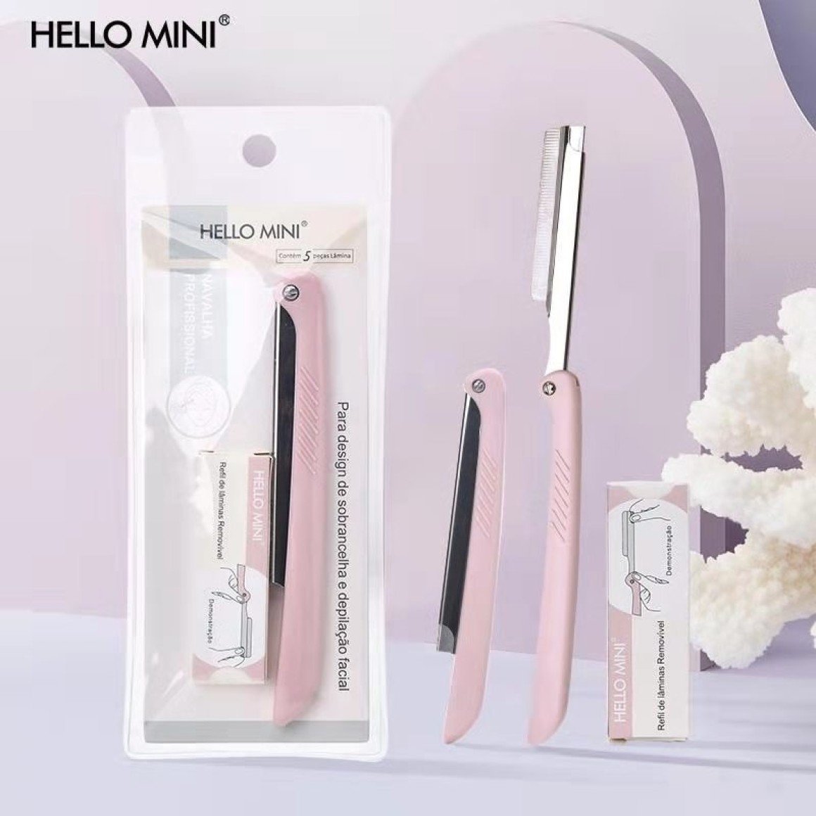 NAVALHA PROFISSIONAL PARA DESIGN DE SOBRANCELHA HELLO MINI
