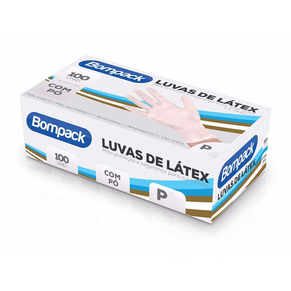 LUVA LATEX BOMPACK INDUSTRIAL P C/PO C/100 (NAO USO MEDICO)
