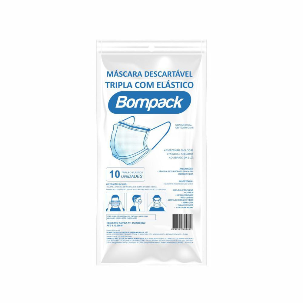 MASCARA BOMPACK TRIPLA C/10