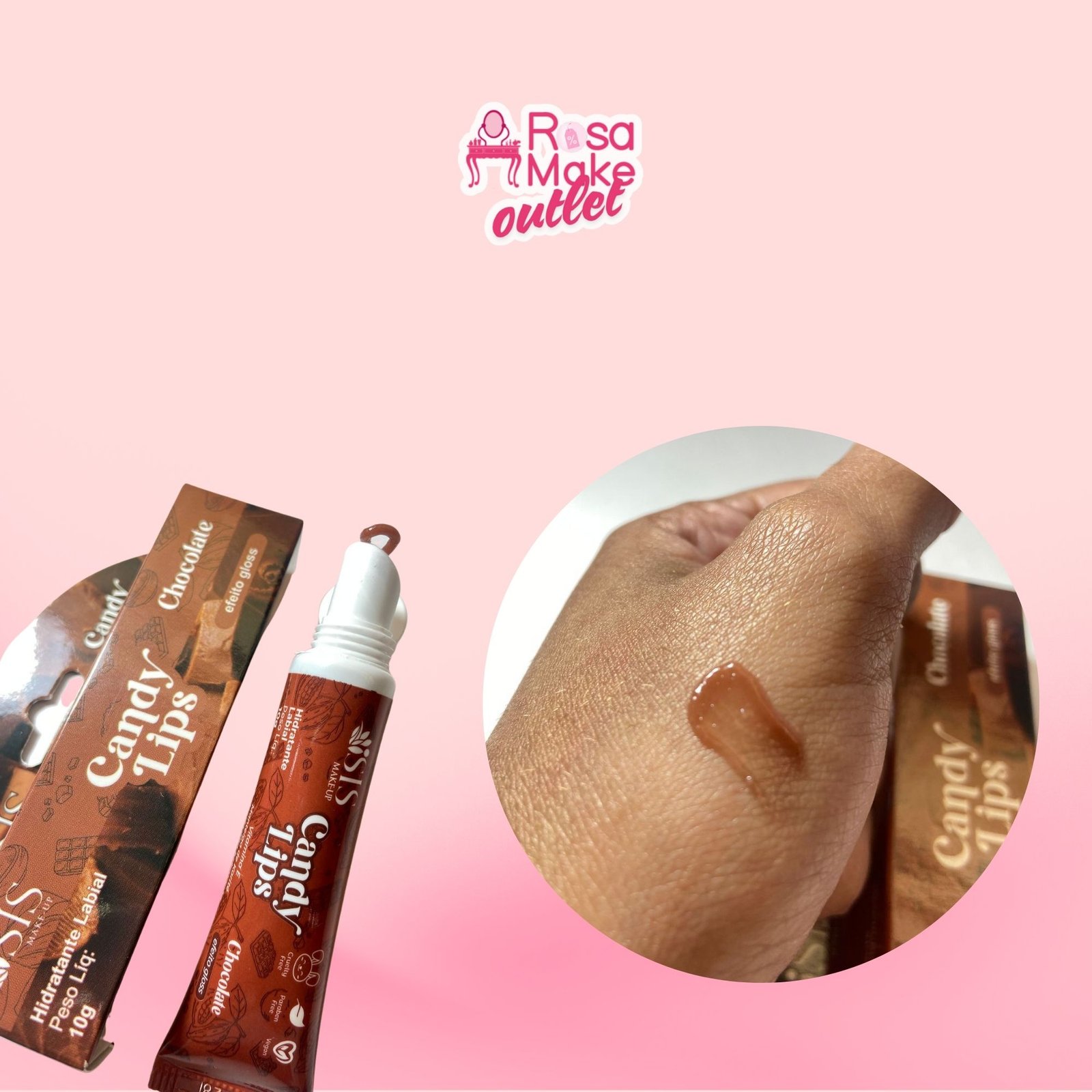 CANDY LIPS EFEITO GLOSS CHOCOLATE BRANCO - ISIS