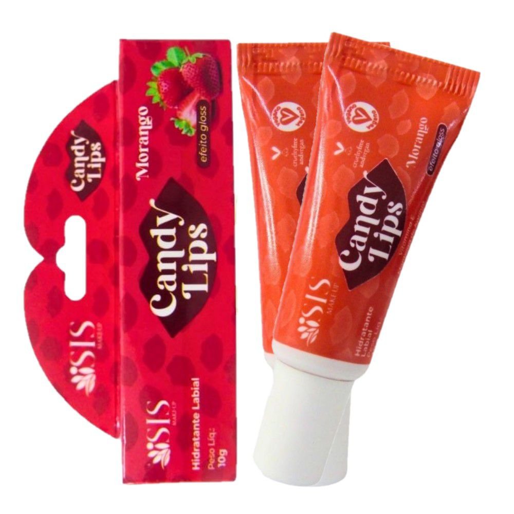 CANDY LIPS EFEITO GLOSS MORANGO - ISIS