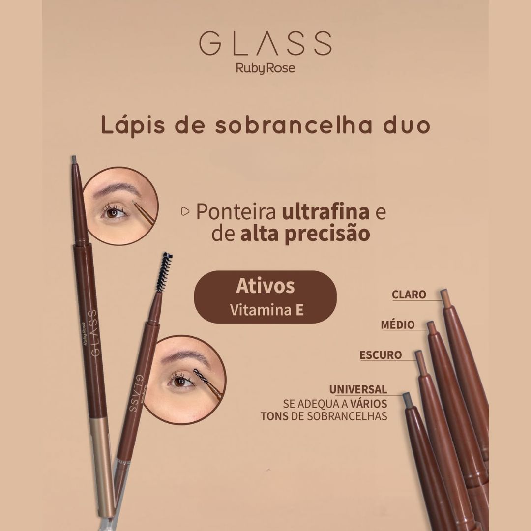 LAPIS SOBRANCELHA DUO GLASS - RUBY ROSE