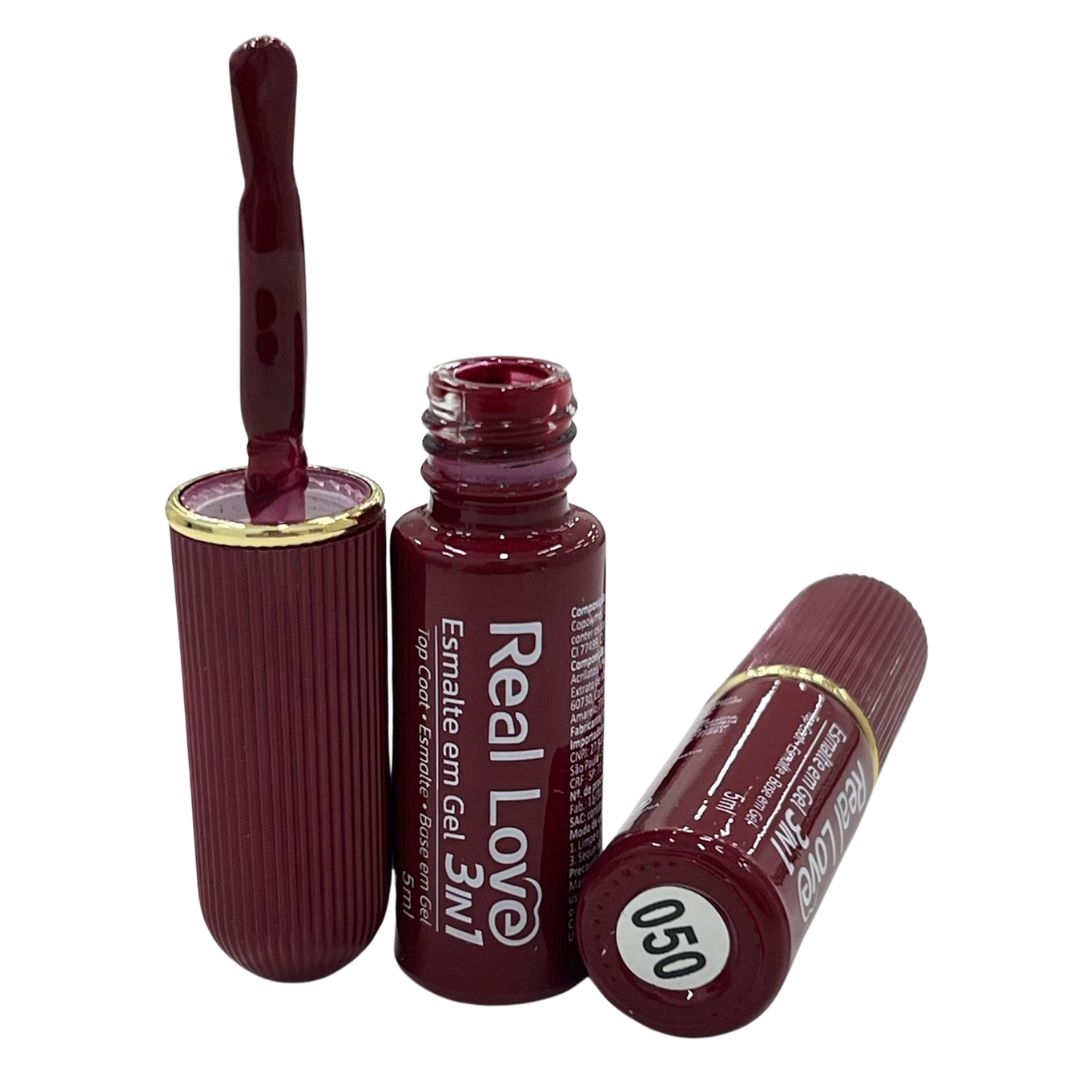 ESMALTE EM GEL 3 EM 1 COR 050 - REAL LOVE