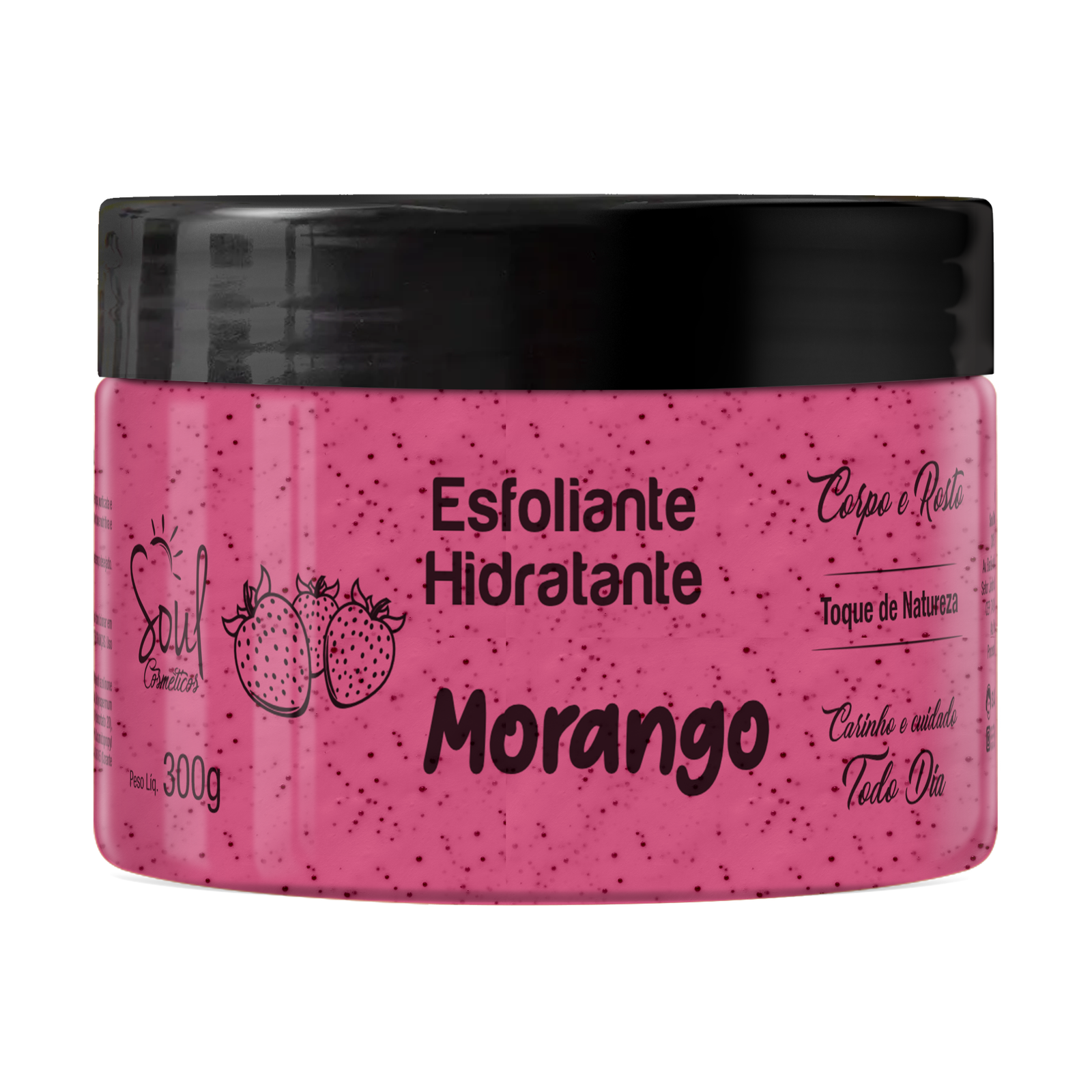 HIDRATANTE ESFOLIANTE MORANGO 300 GR - SOUL
